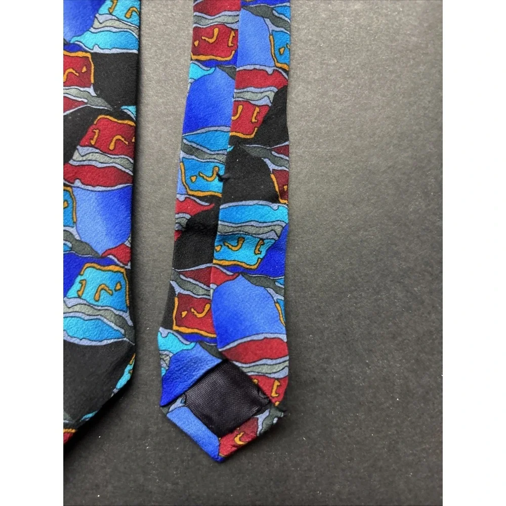 Men's J. Garcia Race Record Dreams Collection Eight   Blue & Red Neck‎ Tie